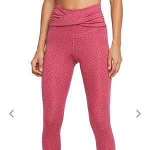Nike yoga high rise 7/8 length leggings pink size small
